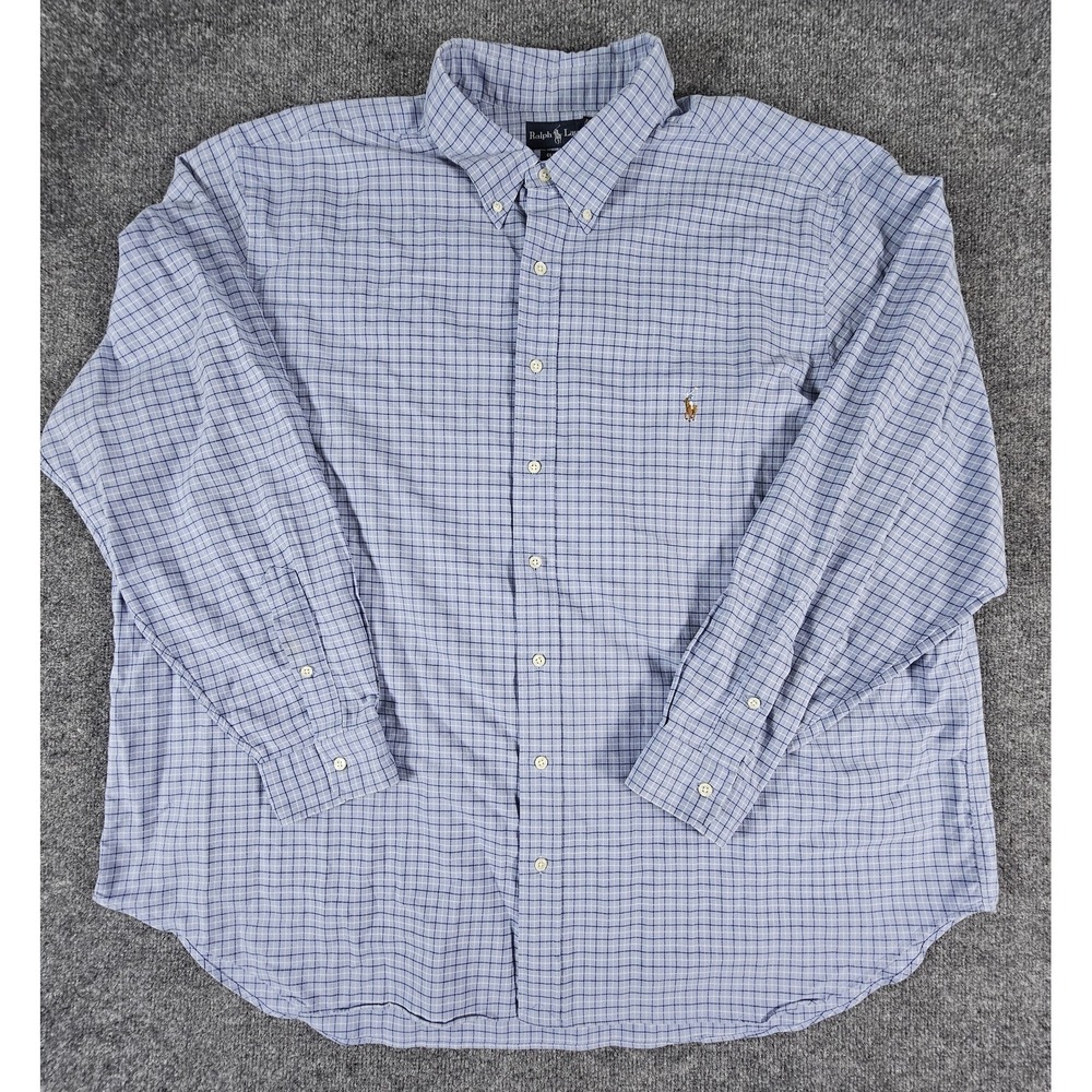 Ralph Lauren Shirt Mens 3XB Plaid Classic Fit Button Down Long Sleeve Pony